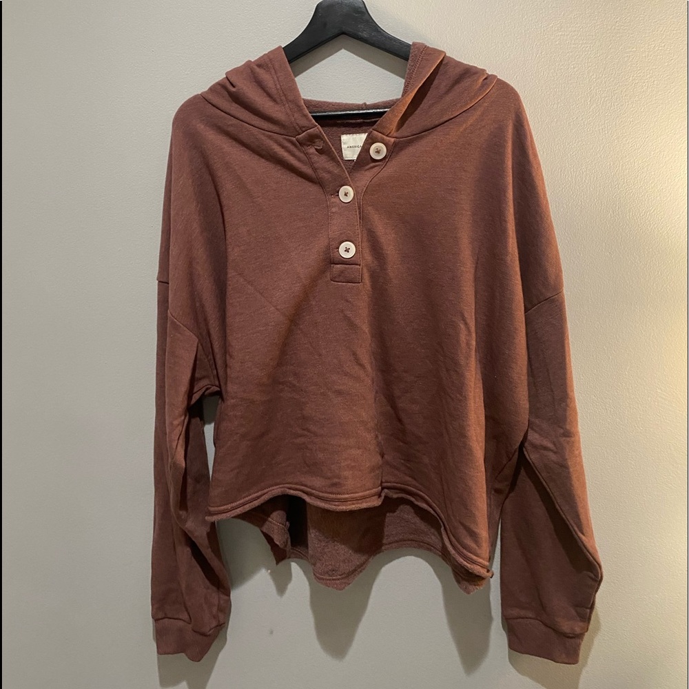 button up american eagle hoodie